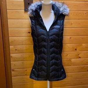 Klim fur down hooded vest